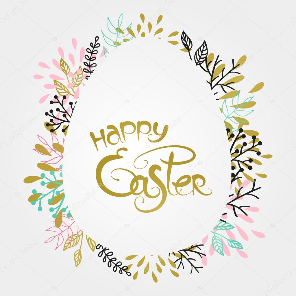 Happy Easter floral vector background
