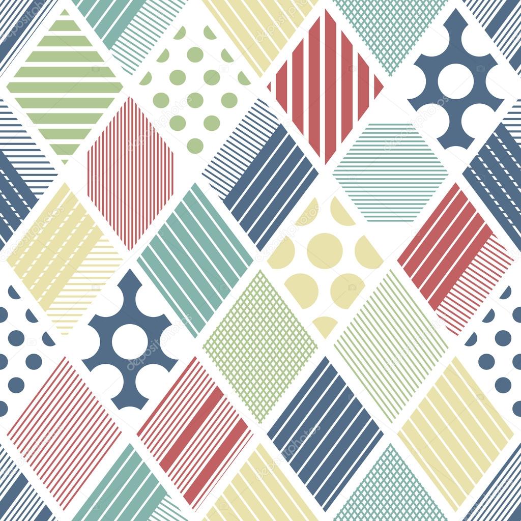 Abstract rhombus vector seamless pattern. Geometric texture. Folk rug.