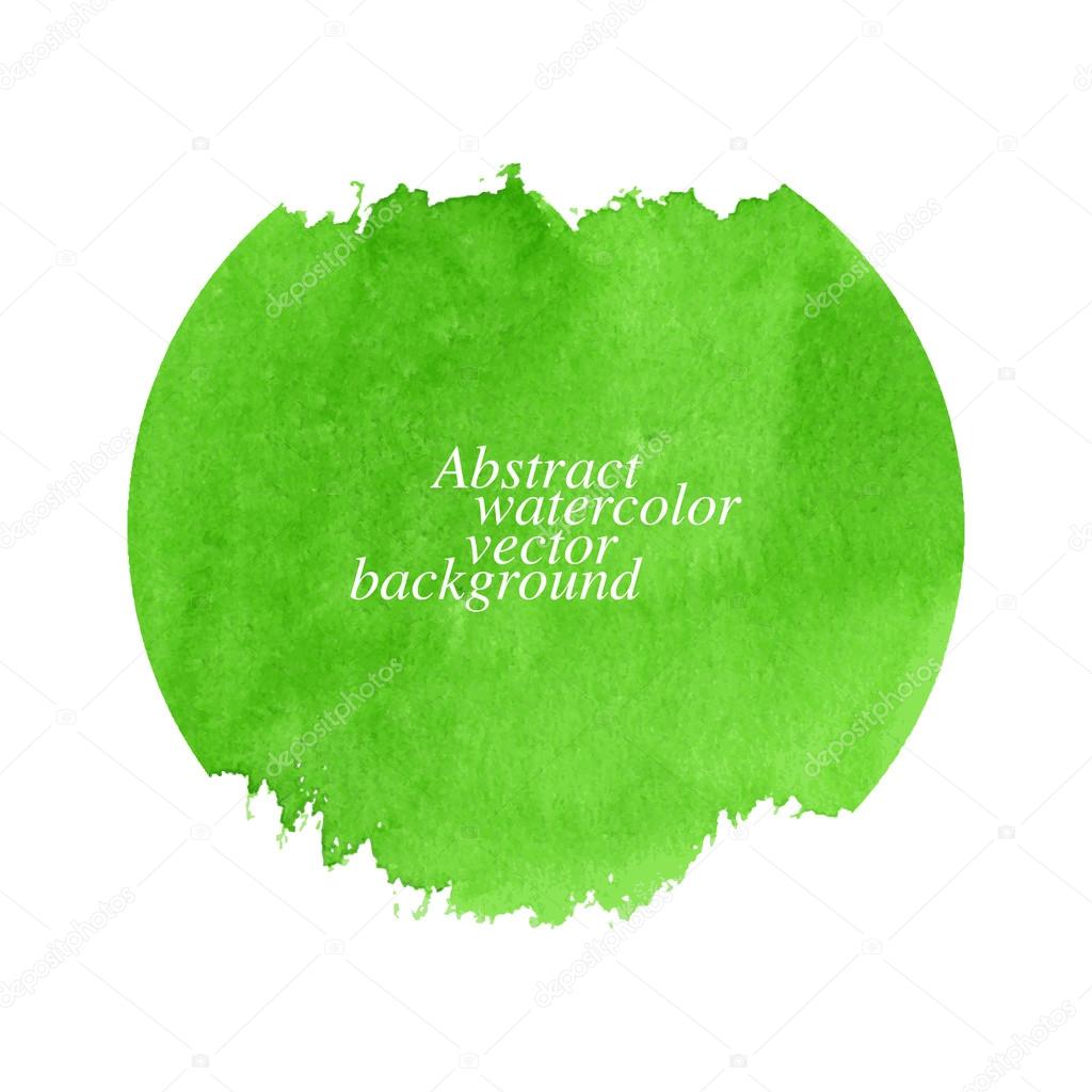 Abstract vector green watercolor background