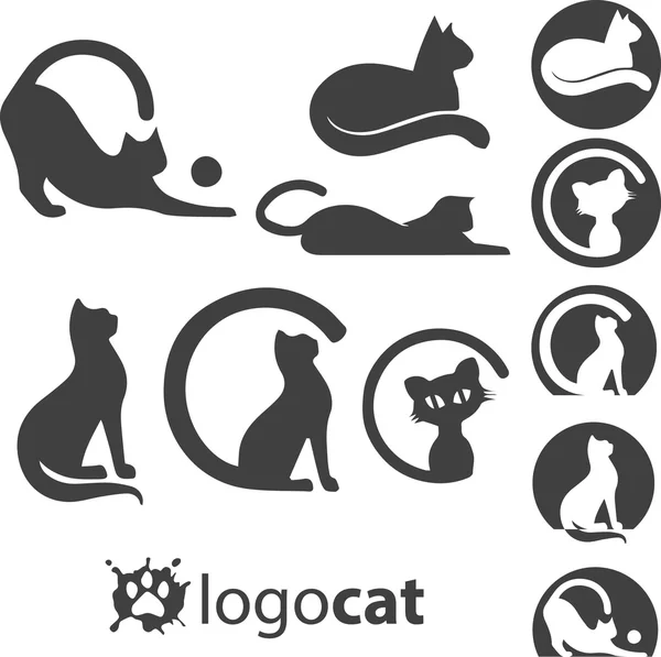 Σετ λογότυπου γάτας — Διανυσματικό Αρχείο