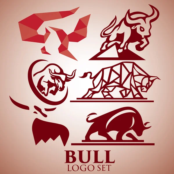 Комплект логотипа Bull — стоковый вектор