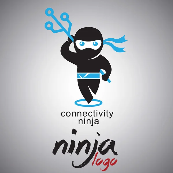 Conception de logo ninja — Image vectorielle