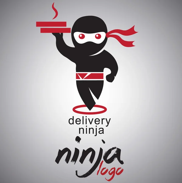 Ninja logo design — Stock Vector