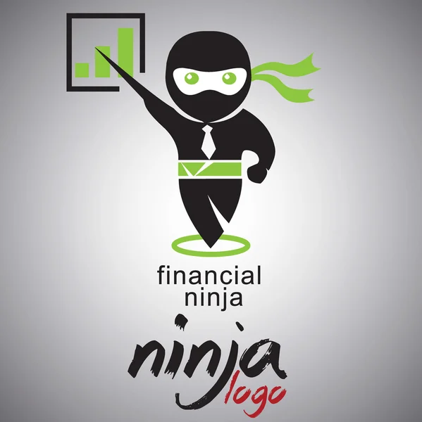 Projeto do logotipo ninja — Vetor de Stock