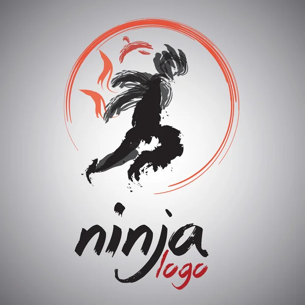 Diseño del logotipo ninja — Vector de stock