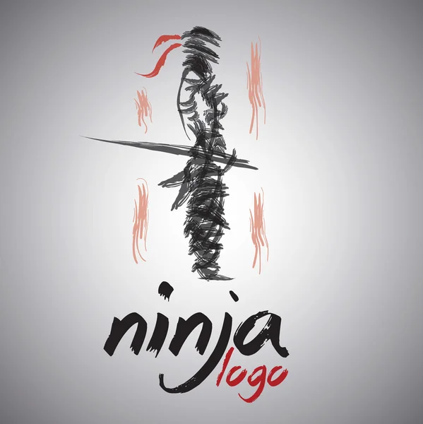 Σχεδιασμός λογότυπου ninja — Διανυσματικό Αρχείο