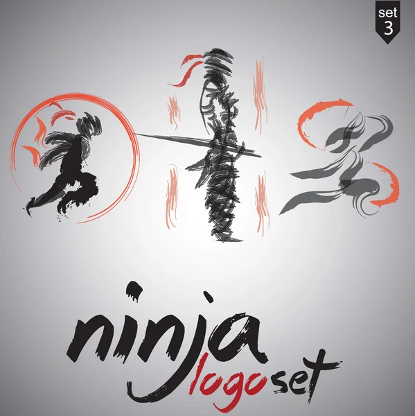 Ninja logo tasarımı — Stok Vektör