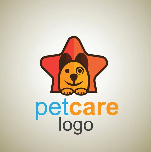 Cuidado de mascotas logo deisgn — Archivo Imágenes Vectoriales