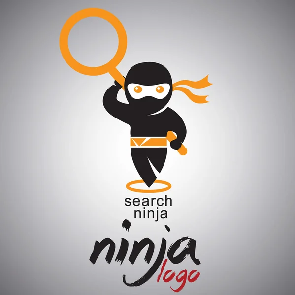 Ninja logo tervezés — Stock Vector