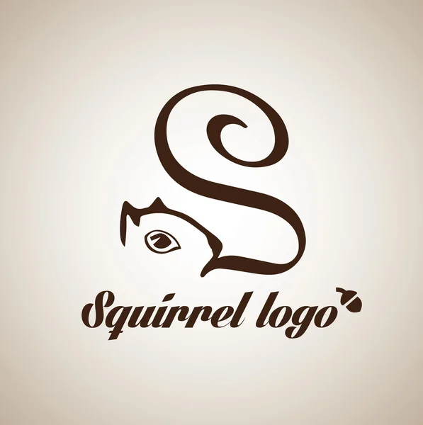 Squirrel logo design — Stock Vector