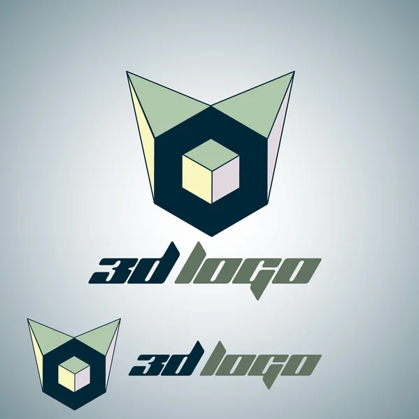 3D logo tervezés — Stock Vector