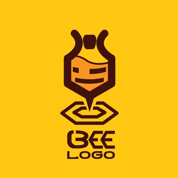 Diseño de logotipo de abeja — Vector de stock
