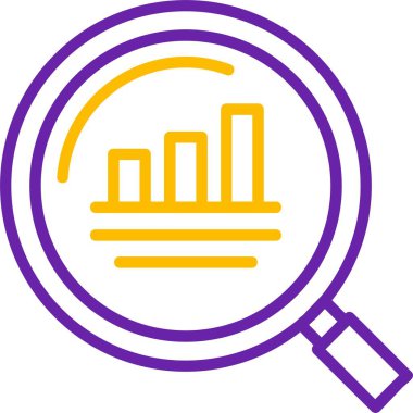 Büyüteç artan çubuk grafiği gösteriyor