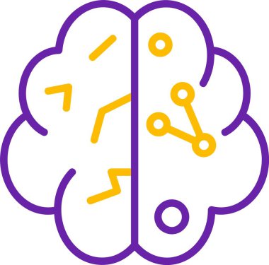 Renkli desenli biçimlendirilmiş beyin grafiği