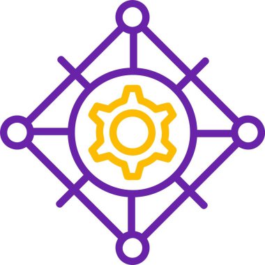 Merkezi dişli sembollü Geometrik tasarım