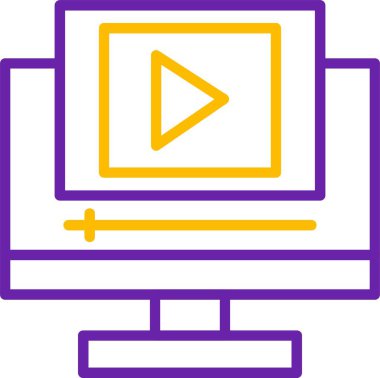 Video dersi için. Web simgesi basit tasarım