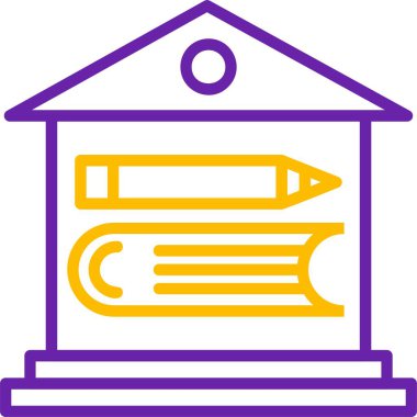 Kalem ve kitap içeren bina yapısı