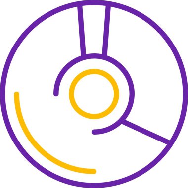 Mor ve sarı çizgileri olan dairesel tasarım