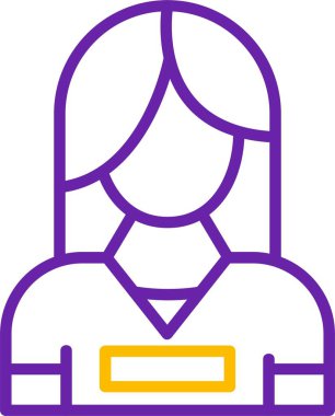 Uzun saçlı basit bir kadın çizgisi.