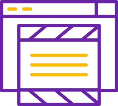 İçerik düzenini gösteren renkli web tarayıcı penceresi