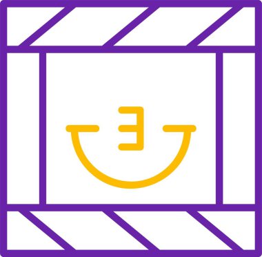 Çerçevenin içindeki basit gülen yüz