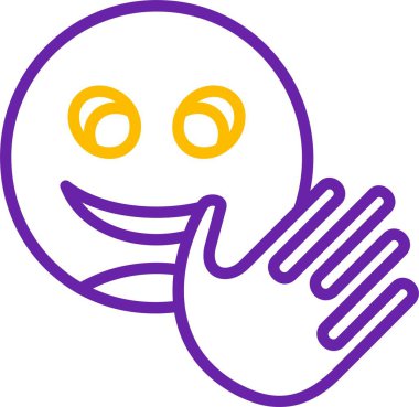 Gülümseyen yüz selamlaşarak el sallıyor.