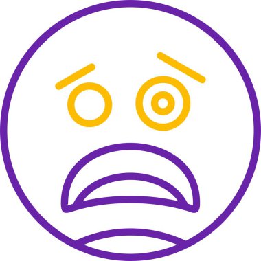 Korku ve endişe gösteren basit bir çizgi film yüzü.