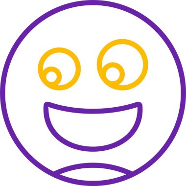 Kocaman gözleri ve ağzı olan gülen bir yüz.