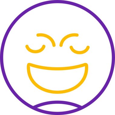 Gülümseyen yüz, kapalı gözler ve sırıtış