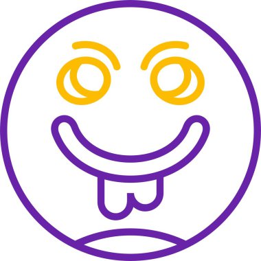 Neşeli ifade ve dille gülen yüz