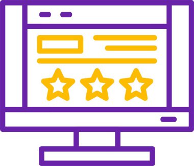 Üç yıldız reytingini gösteren bilgisayar ekranı