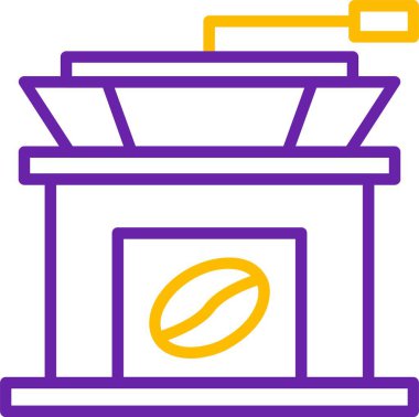 Kahve öğütücüsü ve sarı saplı.