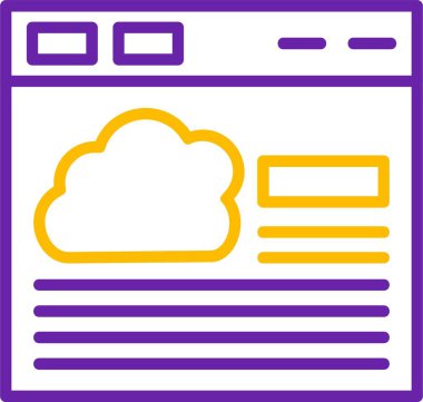 bulut kodlama vektör rengi düz izole