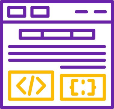 Kodlama sembolleriyle renkli web sayfası düzeni