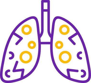 Renkli desenleri ve şekilleri olan stilize ciğerler.