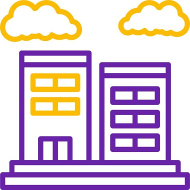 Bulutlu gökyüzünün altında iki bina