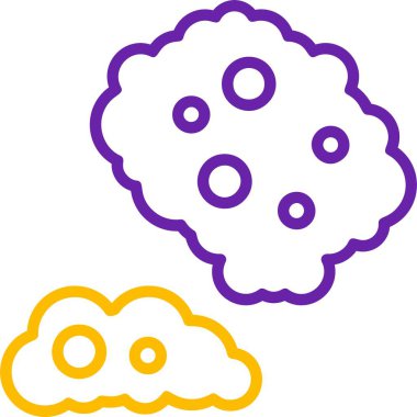 Noktalı iki renkli çizgi film bulutu