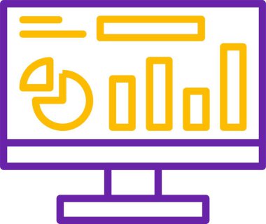 Renkli veri grafiklerini gösteren bilgisayar ekranı