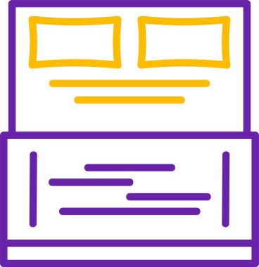 İki yastıklı ve battaniyeli basit bir yatak tasarımı.