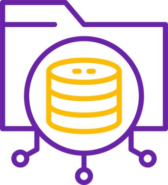 Veritabanı sembolü ve bağlantılarını içeren dizin simgesi