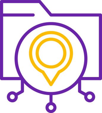 Konum iğnesi ve bağlantıları olan dizin simgesi