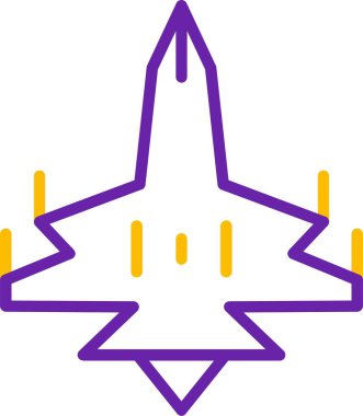 Stylized jet aircraft flying in sky