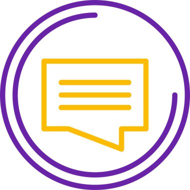 Speech bubble icon with purple outline