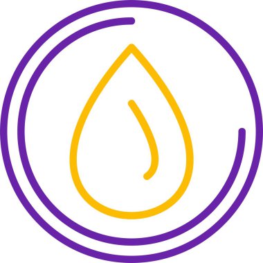 Simple water drop icon in purple circle