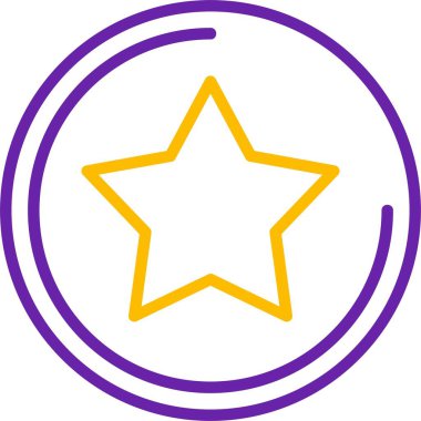 Dairesel çizgilerle çevrili yıldız simgesi