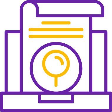 Yuvarlanan parşömen belgesinde büyüteç