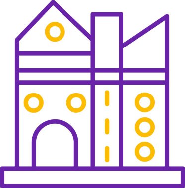 Bina. Web simgesi basit illüstrasyon