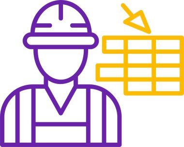 Tuğlacı simgesi vektör illüstrasyon tasarımı