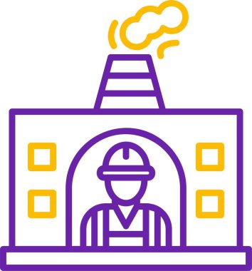 factory man with gear icon. outline human and man vector icon icon color web isolated