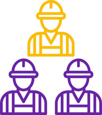 düz işçi simgesi vektör illüstrasyonu